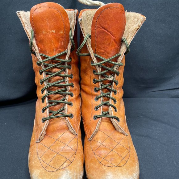 Vintage Brown Leather Romanian Combat Boots Estimated size 10 main image 10